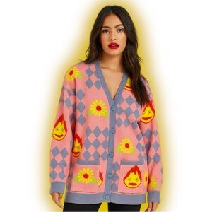 Studio Ghibli Howl's Moving Castle Howl's Diamonds & Calcifer Cardigan